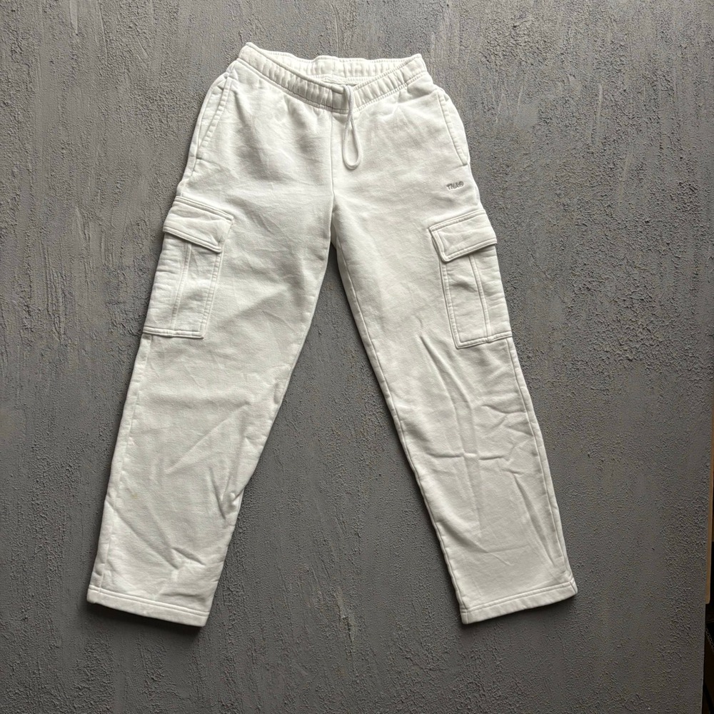 TNA Aritzia Cozy Fleece Mega Fit Cargo Sweatpants Women 2XS White